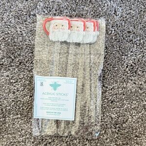 Santa cup Acrylic Drink Stirrers - Set of 4